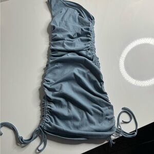 SHEIN Blue Ruched One-Shoulder Dress‎